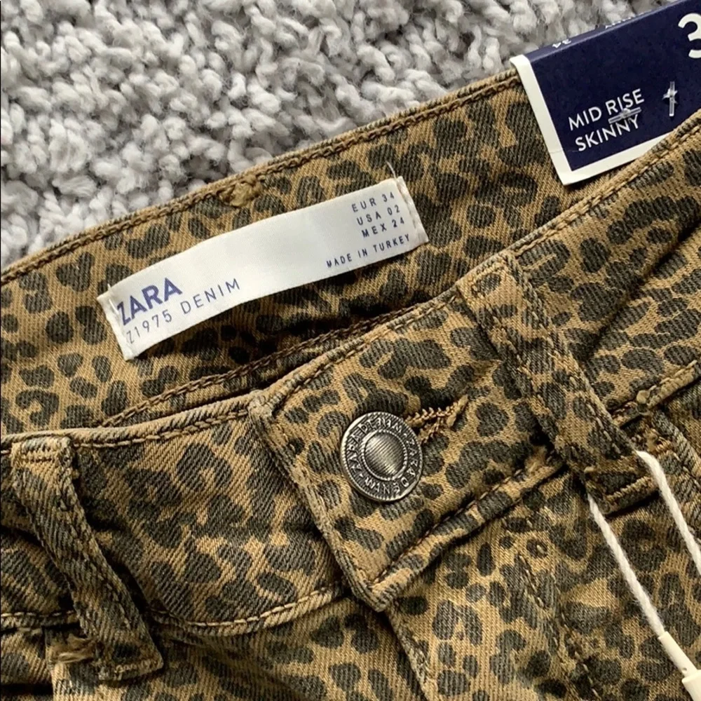 ZARA Animal Print Mid Rise Skinny‎ Jeans - Picture 4 of 10